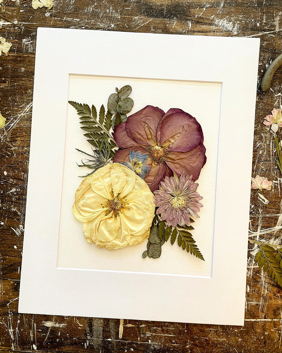 Custom Paper Press Bouquet Layout 11" x 14" Petal Press Decor