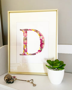 Custom Paper Press- Floral Initial- 11" x 14"