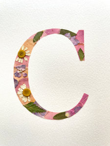 Custom Paper Press- Floral Initial- 11" x 14"