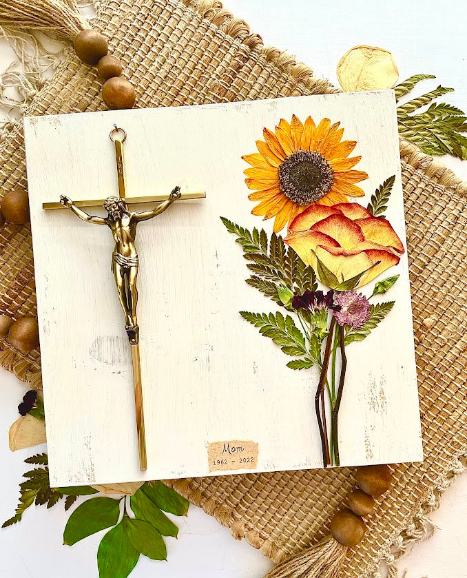 Medium Bouquet + Crucifix on 11