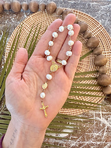 Petal Press Pocket Rosary- Large Pearl